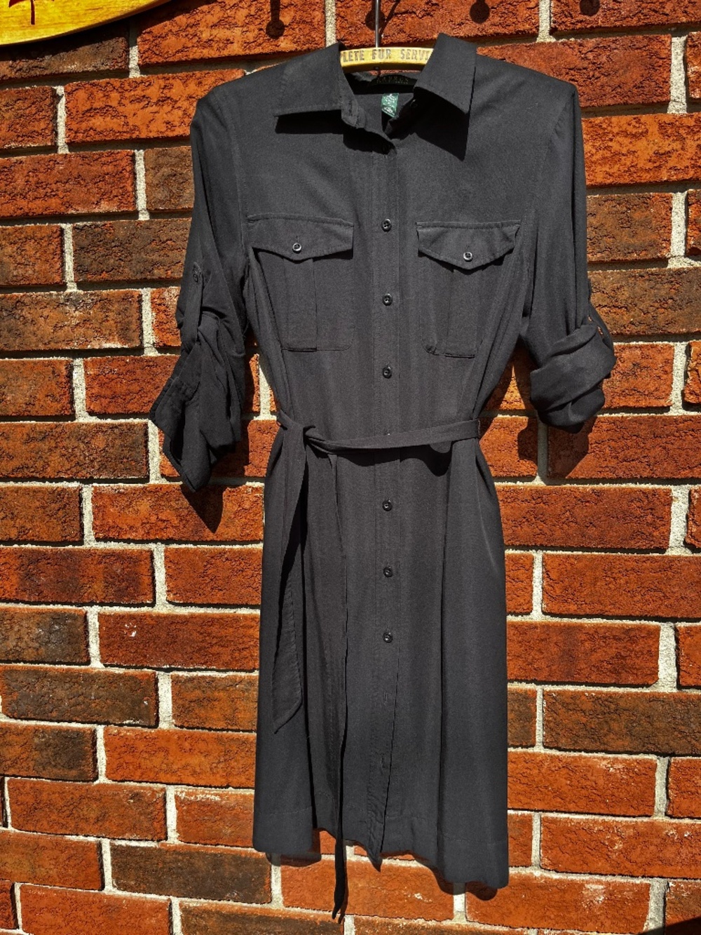 Vintage Ralph Lauren Navy Button Front Shirt Dress